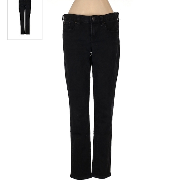J Crew Toothpick Ankle Cropped Jeans Women's 27 Black Skinny Everyday Basic EUC - Picture 2 of 5
